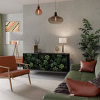 SUCCULENT JUNGLE Sideboard mit 3 Türen in Schwarz