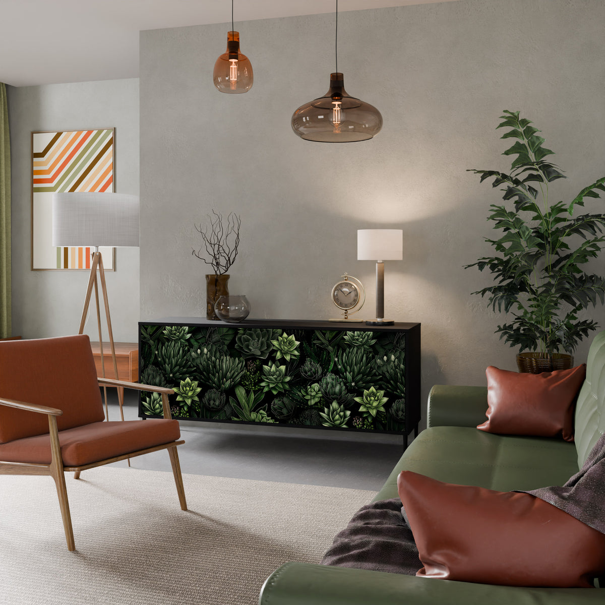 SUCCULENT JUNGLE 3-türiges Sideboard