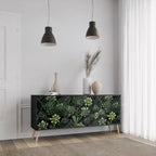 SUCCULENT JUNGLE Sideboard mit 3 Türen in Schwarz