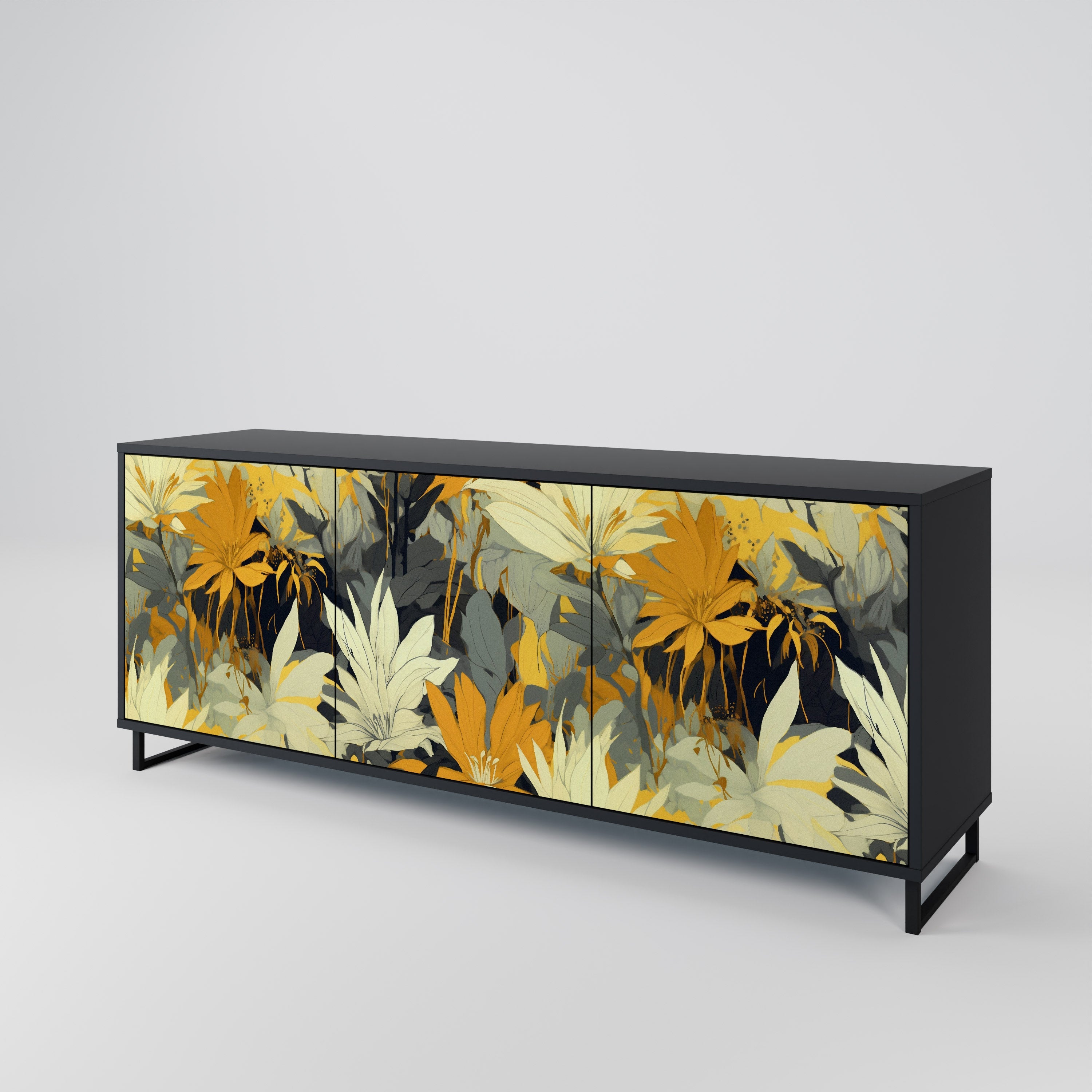 SUNKISSED LILY Sideboard mit 3 Türen in Schwarz