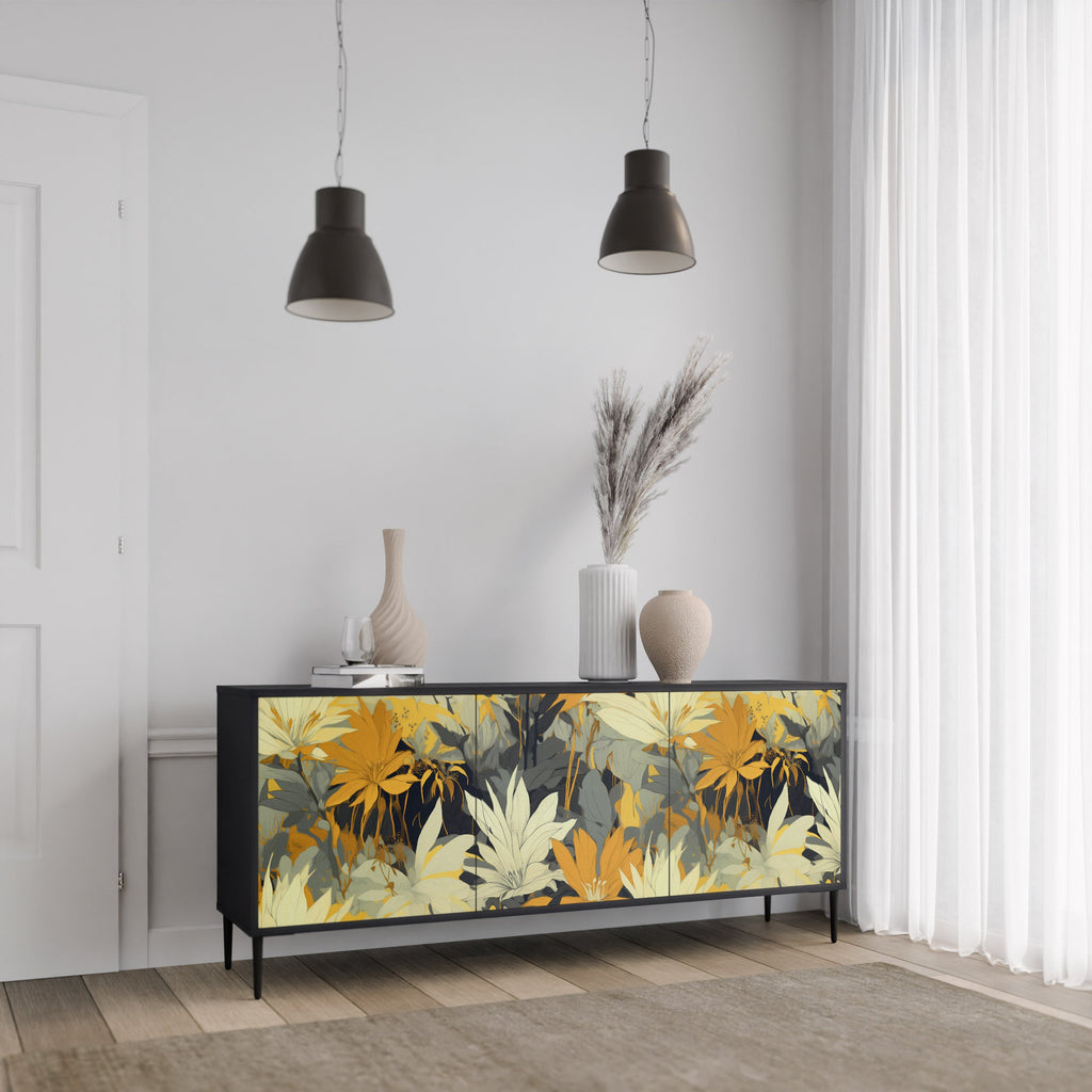 SUNKISSED LILY Sideboard mit 3 Türen in Schwarz