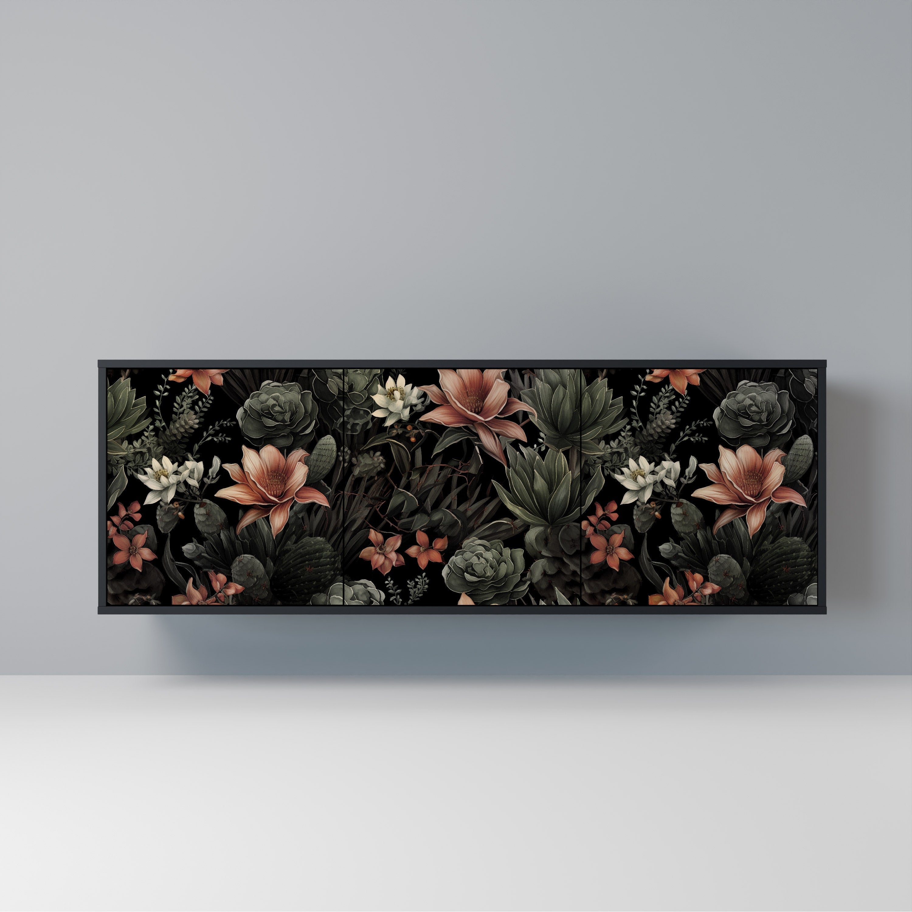 SECRET VERDURE 3-Door Sideboard in Black Finish
