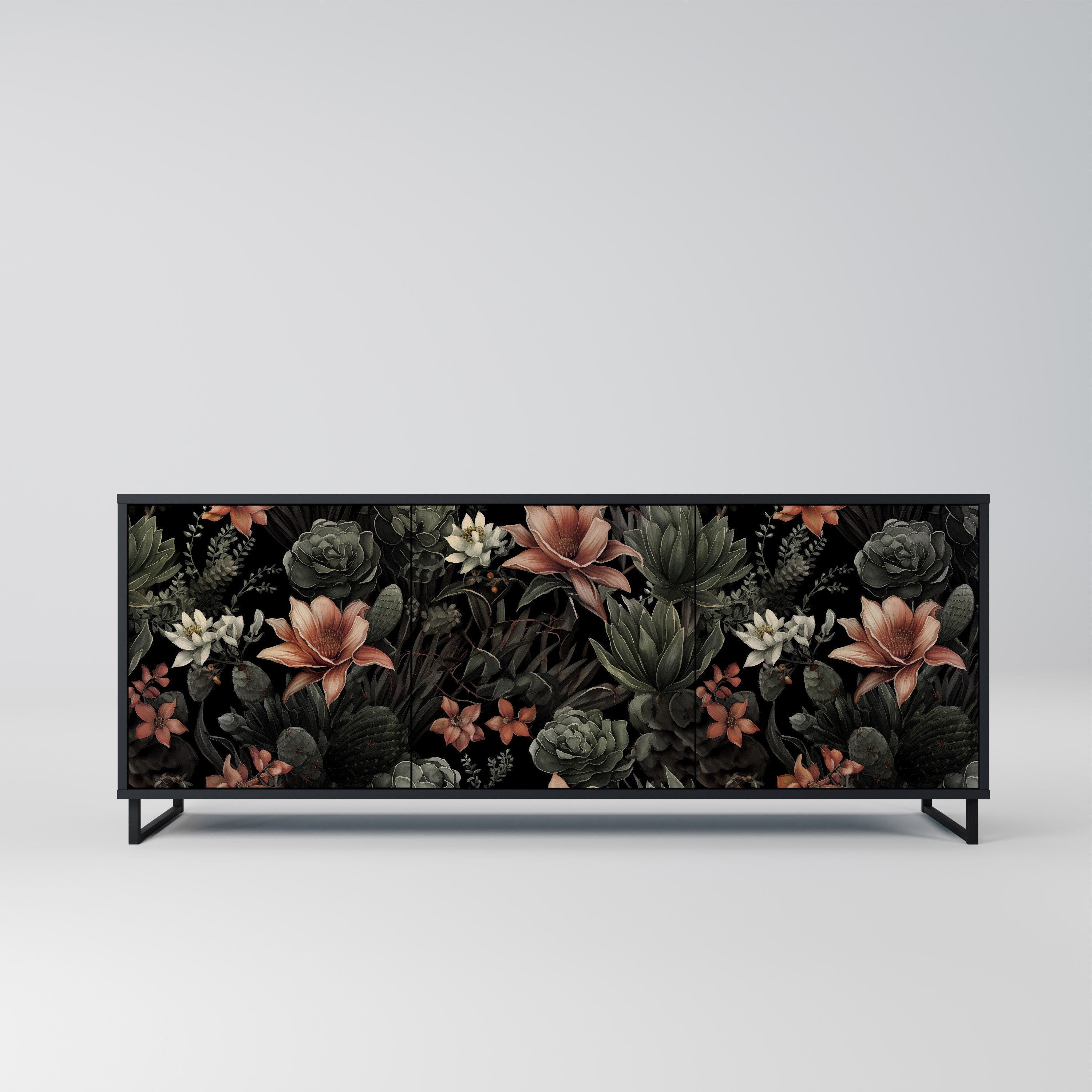 SECRET VERDURE 3-Door Sideboard in Black Finish
