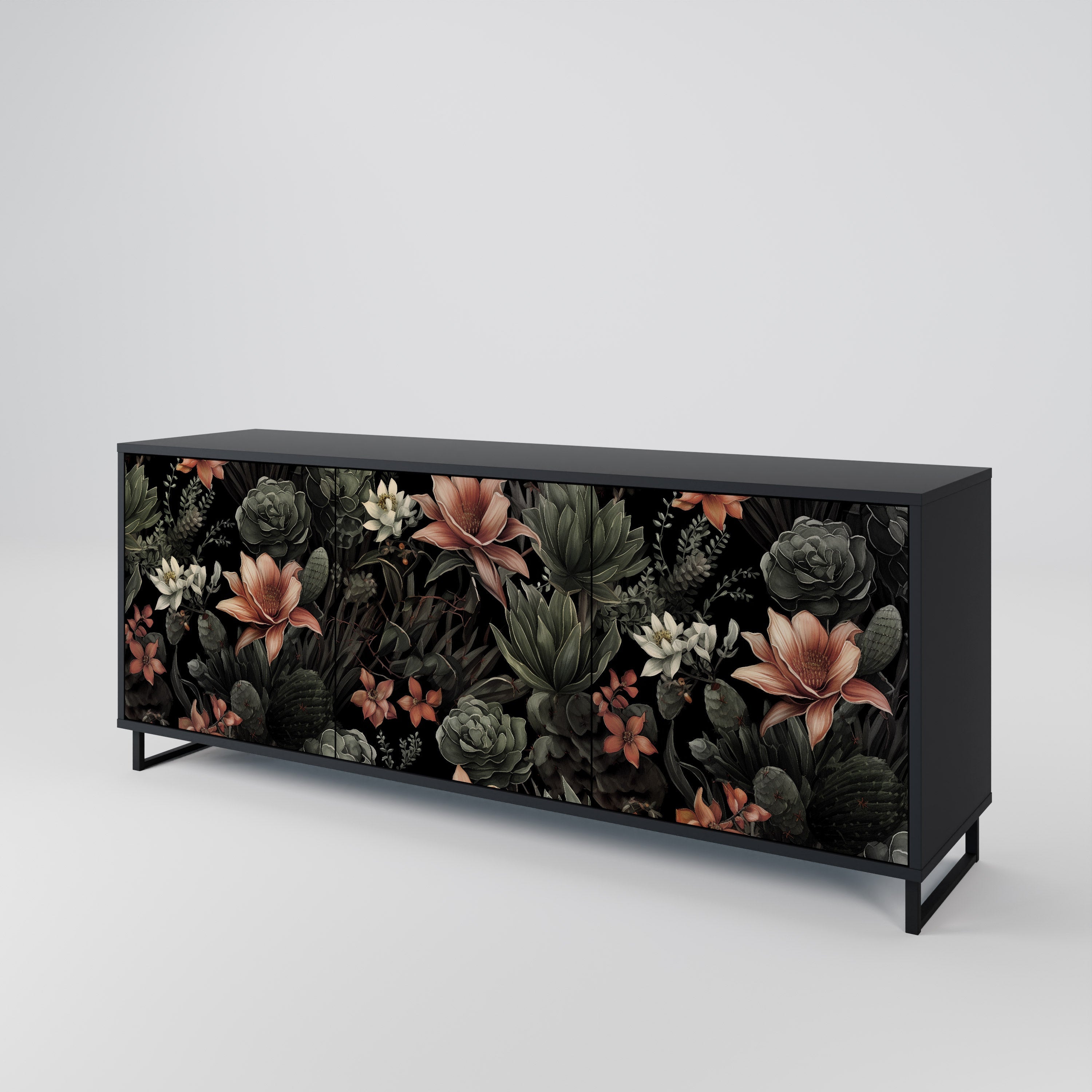 SECRET VERDURE Sideboard mit 3 Türen in Schwarz