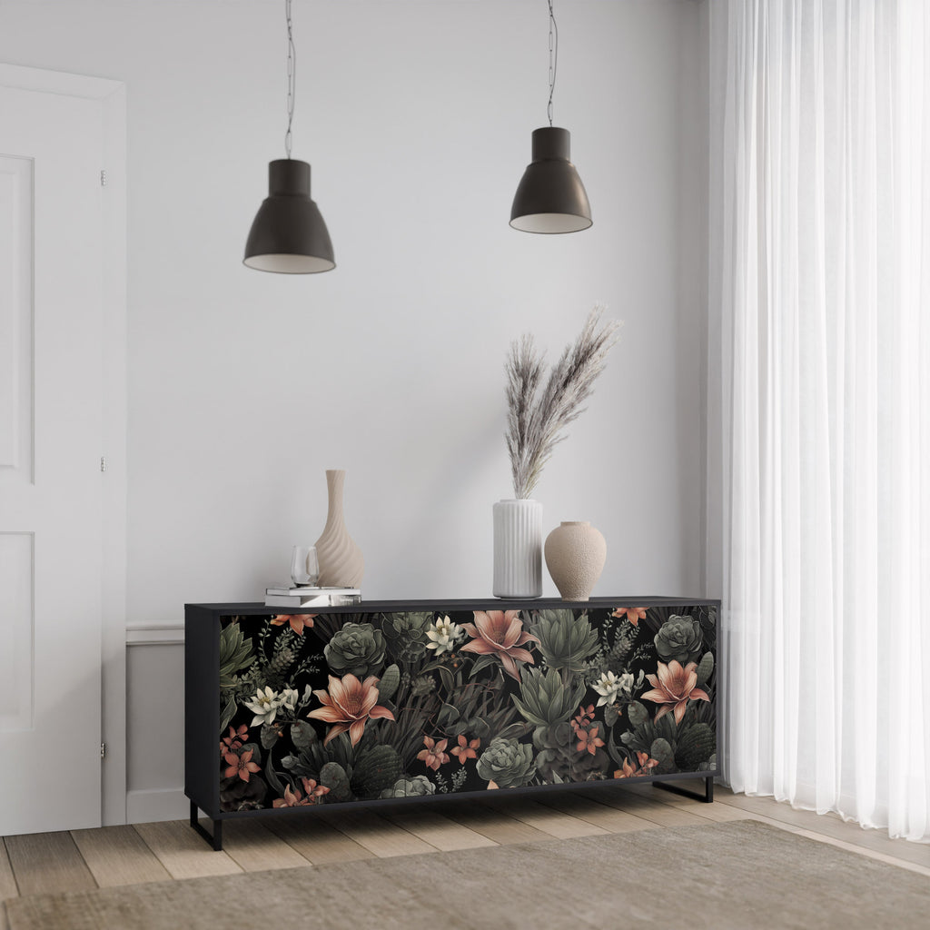 SECRET VERDURE Sideboard mit 3 Türen in Schwarz