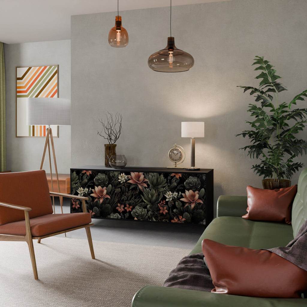 SECRET VERDURE Sideboard mit 3 Türen in Schwarz