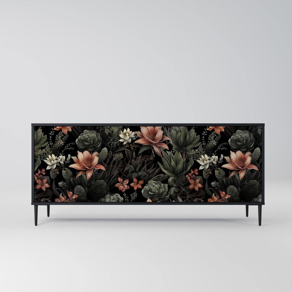 SECRET VERDURE Sideboard mit 3 Türen in Schwarz