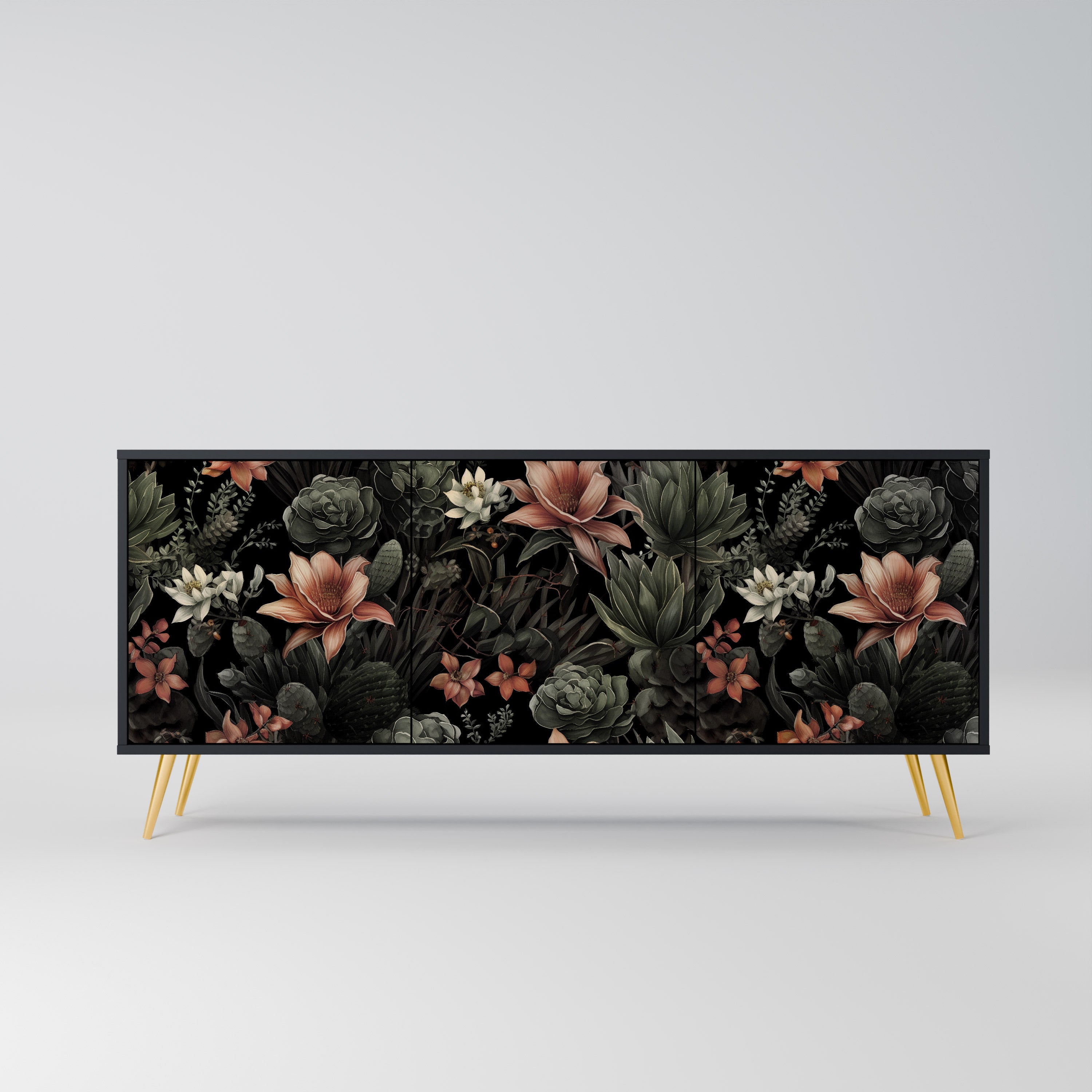 SECRET VERDURE 3-Door Sideboard in Black Finish