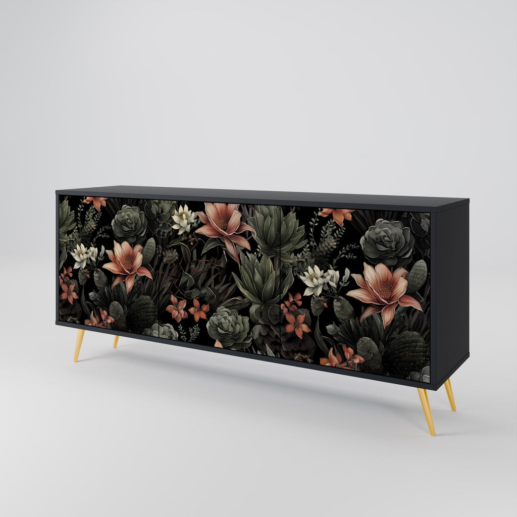 SECRET VERDURE Sideboard mit 3 Türen in Schwarz