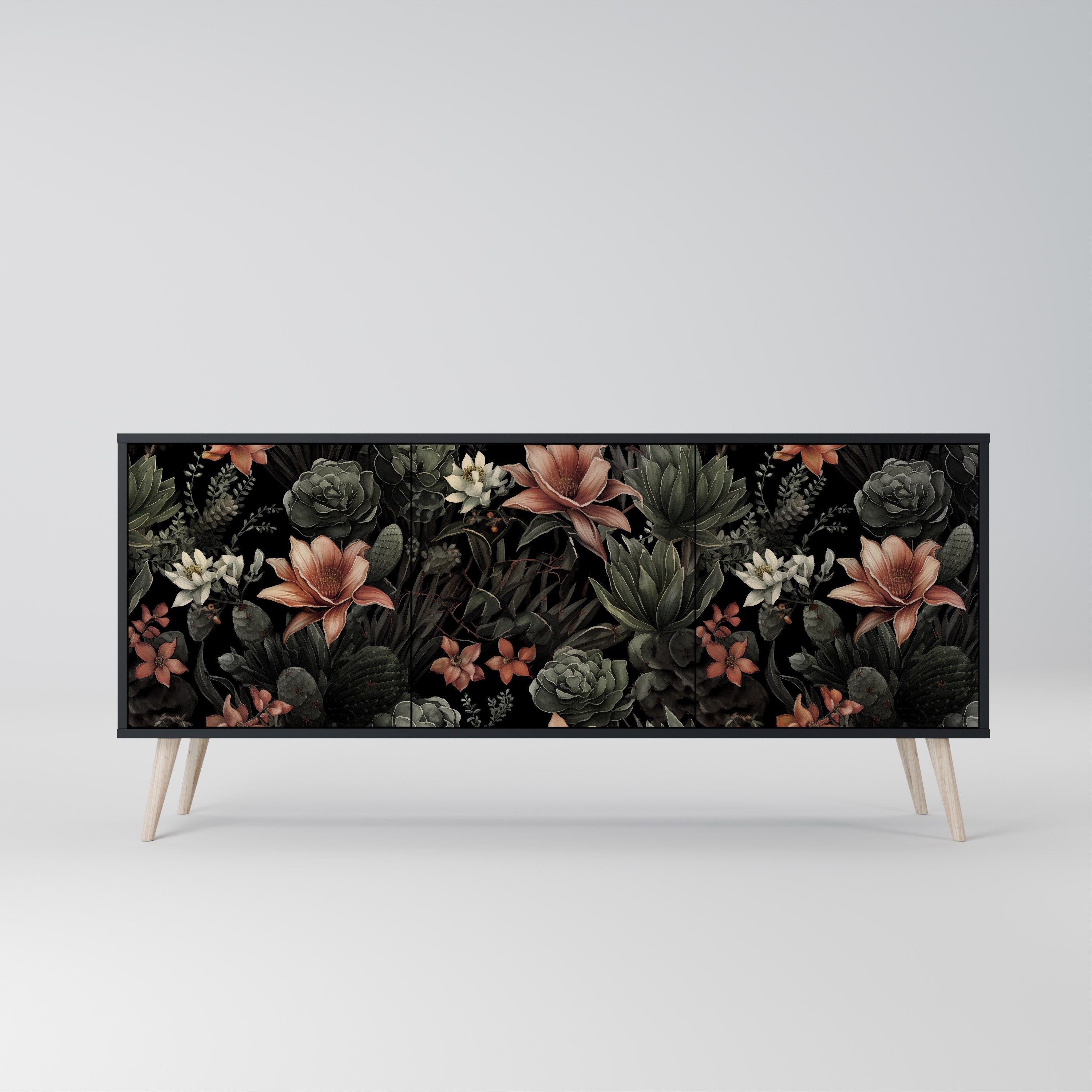 SECRET VERDURE 3-Door Sideboard in Black Finish