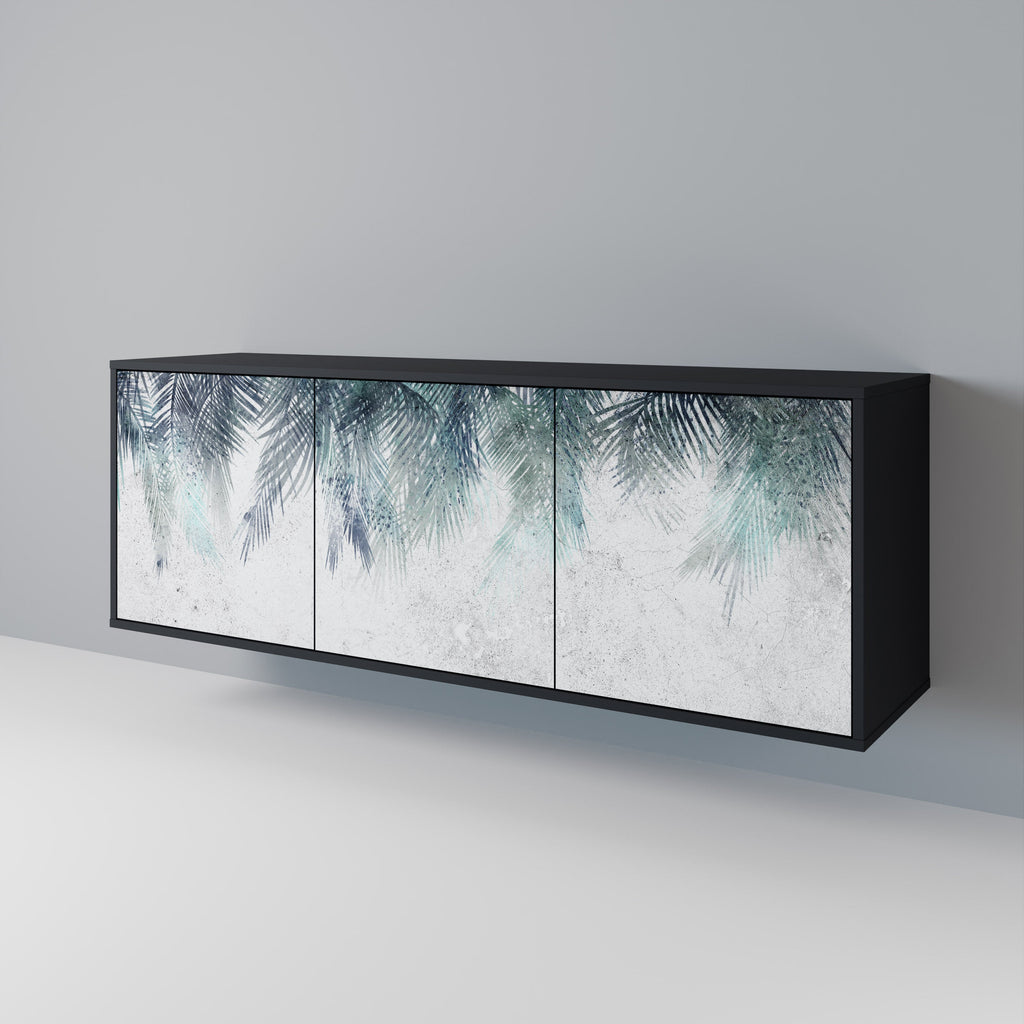 PALM VEIL Sideboard mit 3 Türen in Schwarz
