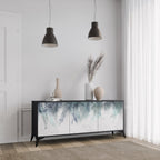 PALM VEIL Sideboard mit 3 Türen in Schwarz