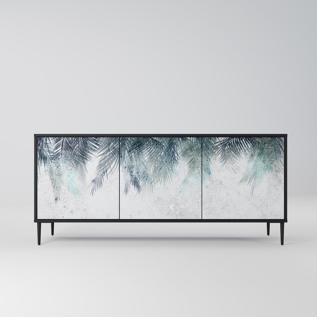 PALM VEIL Sideboard mit 3 Türen in Schwarz