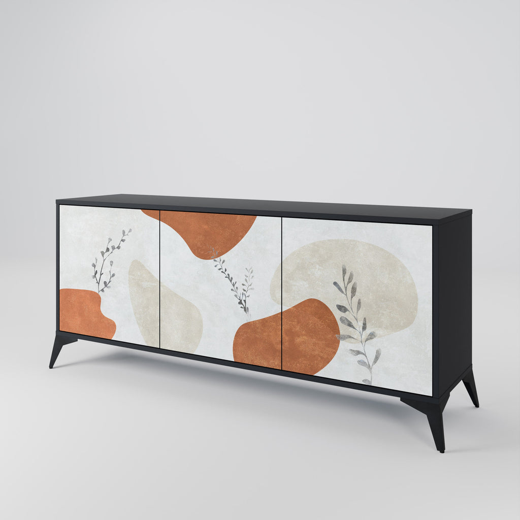 TRANQUIL TWIG 3-Door Sideboard in Black Finish