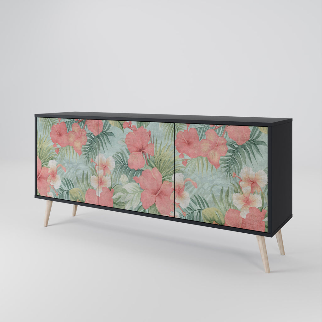 HAWAIIAN SPIRIT 3-Door Sideboard in Black Finish