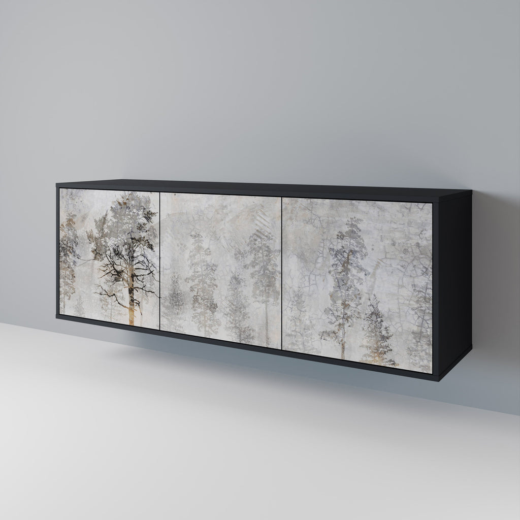 FADE IN THE TREES Sideboard mit 3 Türen in Schwarz