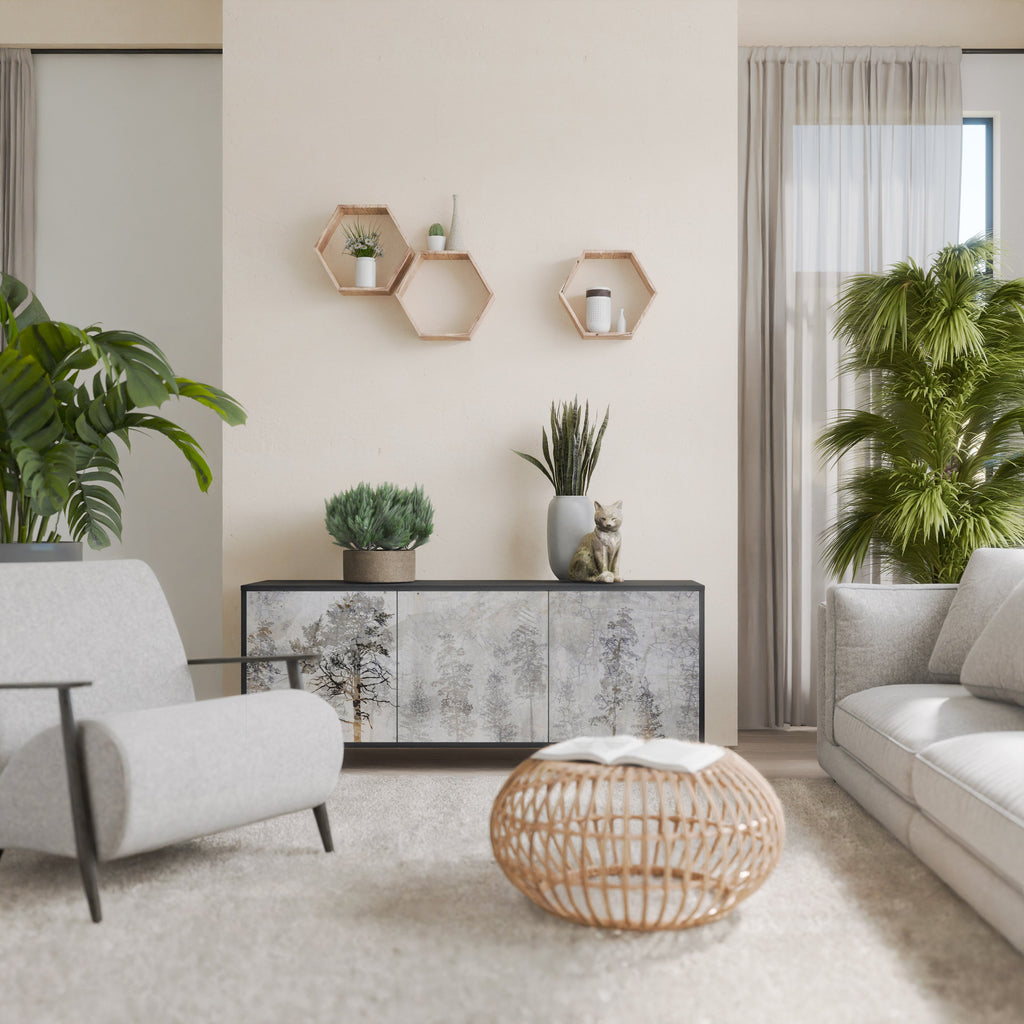 FADE IN THE TREES Sideboard mit 3 Türen in Schwarz