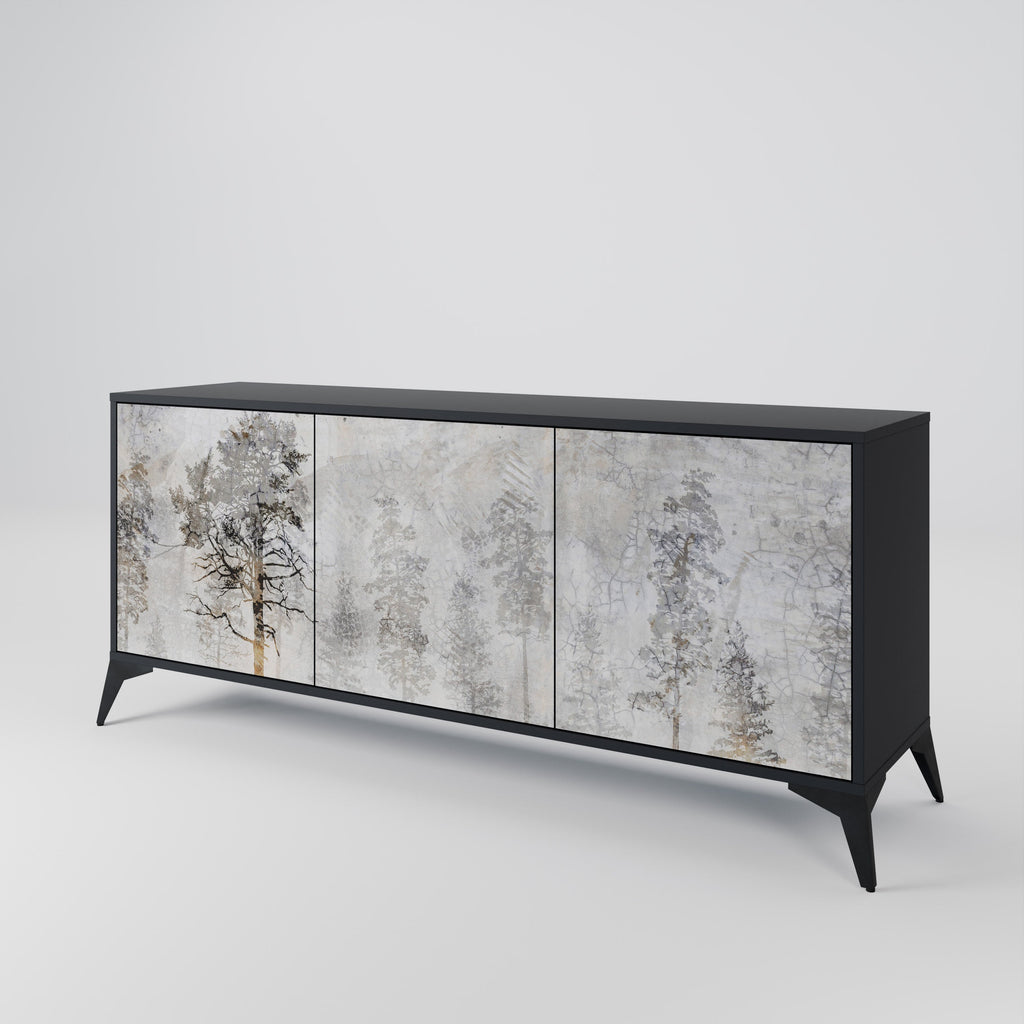 FADE IN THE TREES Sideboard mit 3 Türen in Schwarz