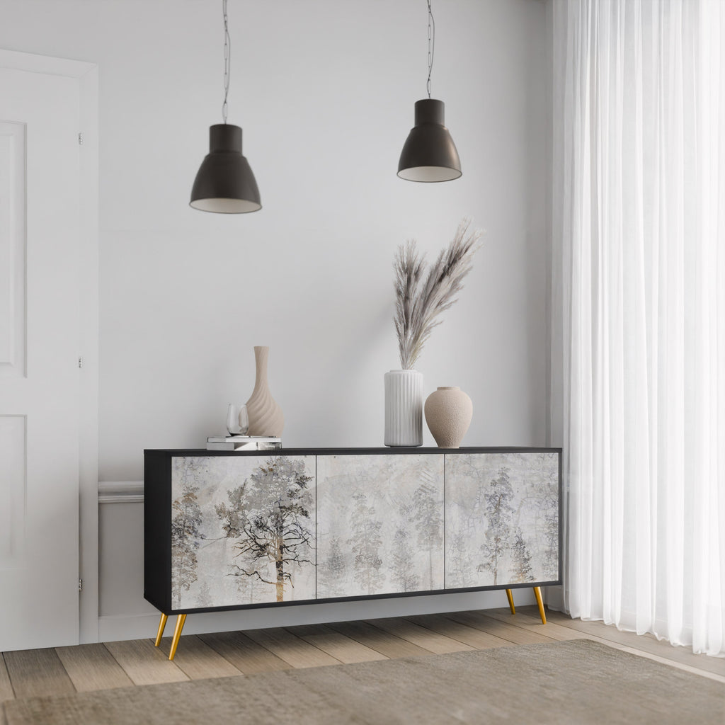 FADE IN THE TREES Sideboard mit 3 Türen in Schwarz