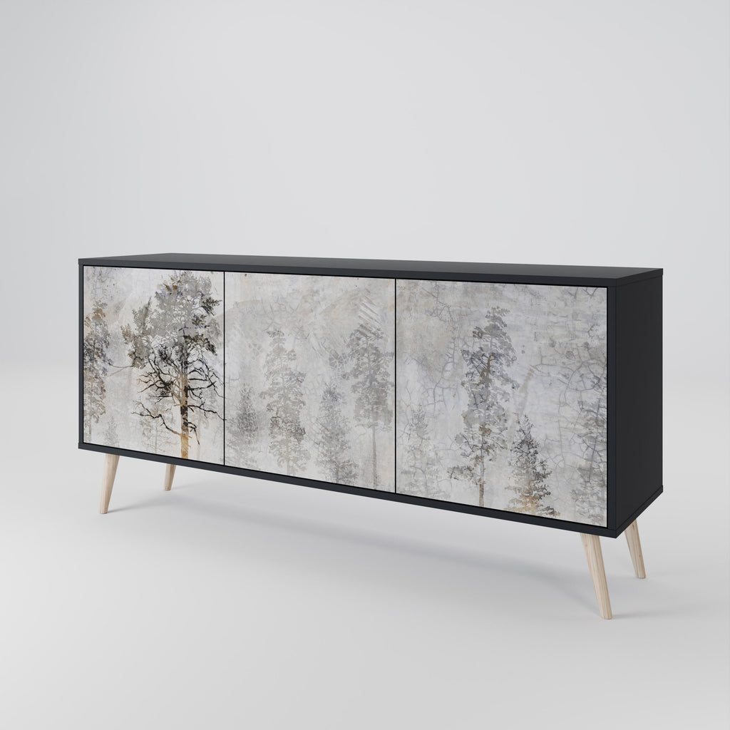 FADE IN THE TREES Sideboard mit 3 Türen in Schwarz