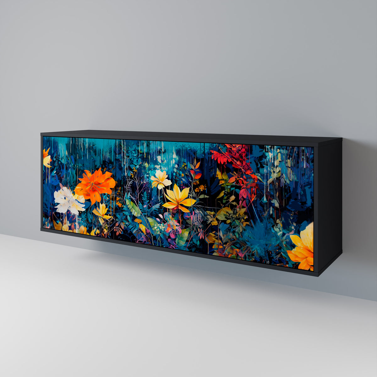 MIDNIGHT BLOSSOM 3-türiges Sideboard