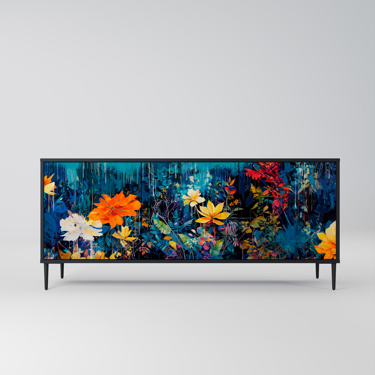 MIDNIGHT BLOSSOM 3-türiges Sideboard