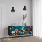 MIDNIGHT BLOSSOM Sideboard mit 3 Türen in Schwarz