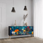 MIDNIGHT BLOSSOM Sideboard mit 3 Türen in Schwarz
