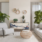 JAPANESE LANDSCAPE 3-Door Sideboard in Black Finish