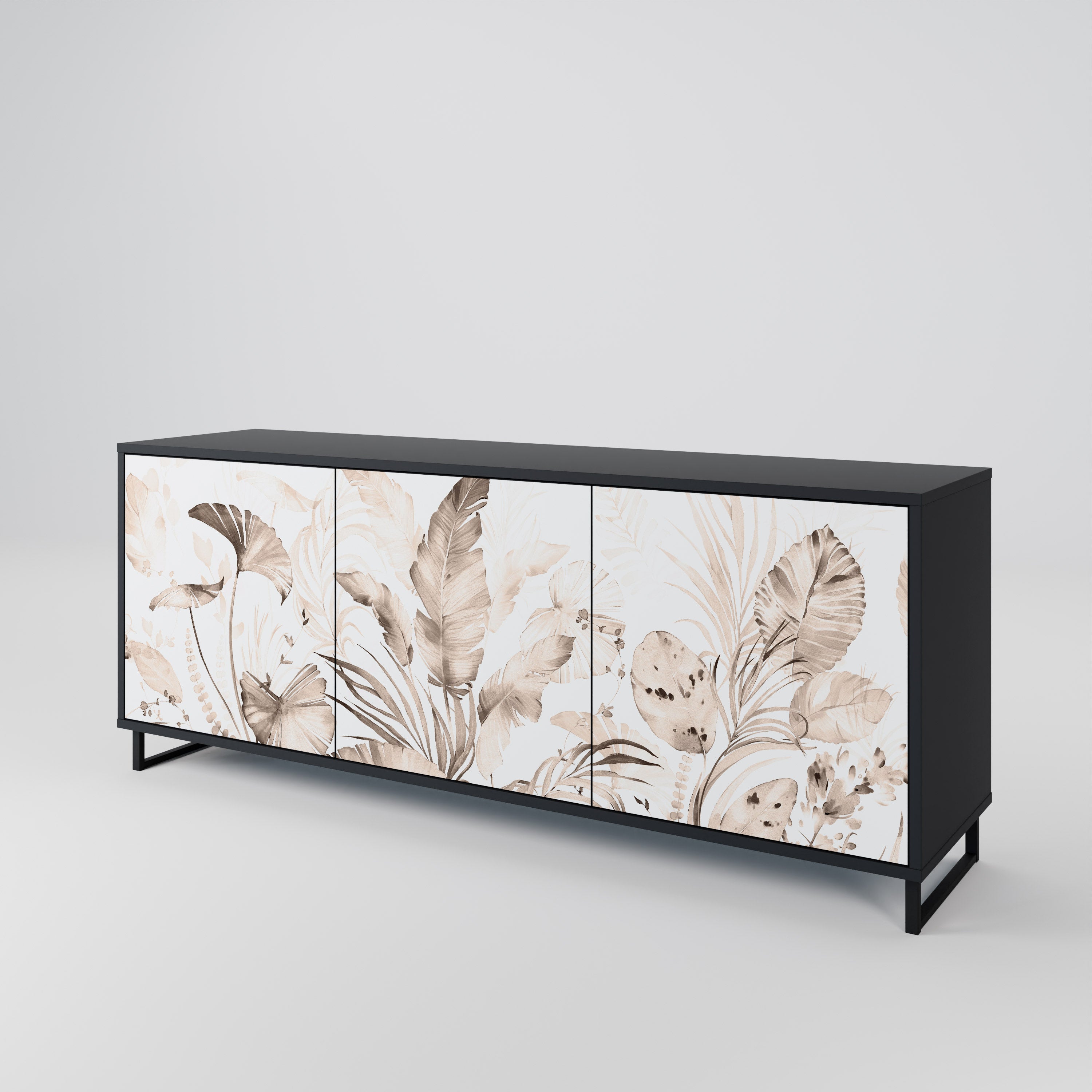 WILD TENDERNESS Sideboard mit 3 Türen in Schwarz