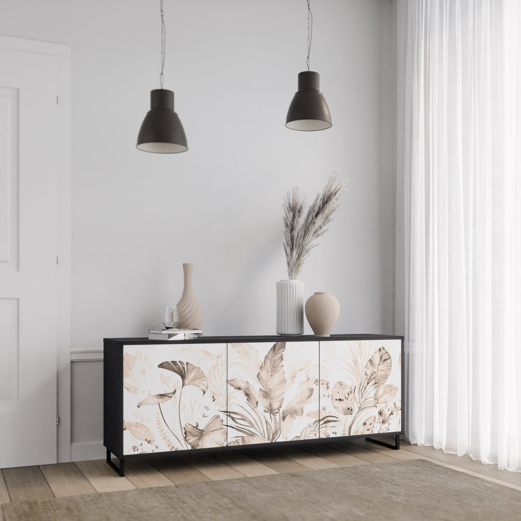 WILD TENDERNESS Sideboard mit 3 Türen in Schwarz