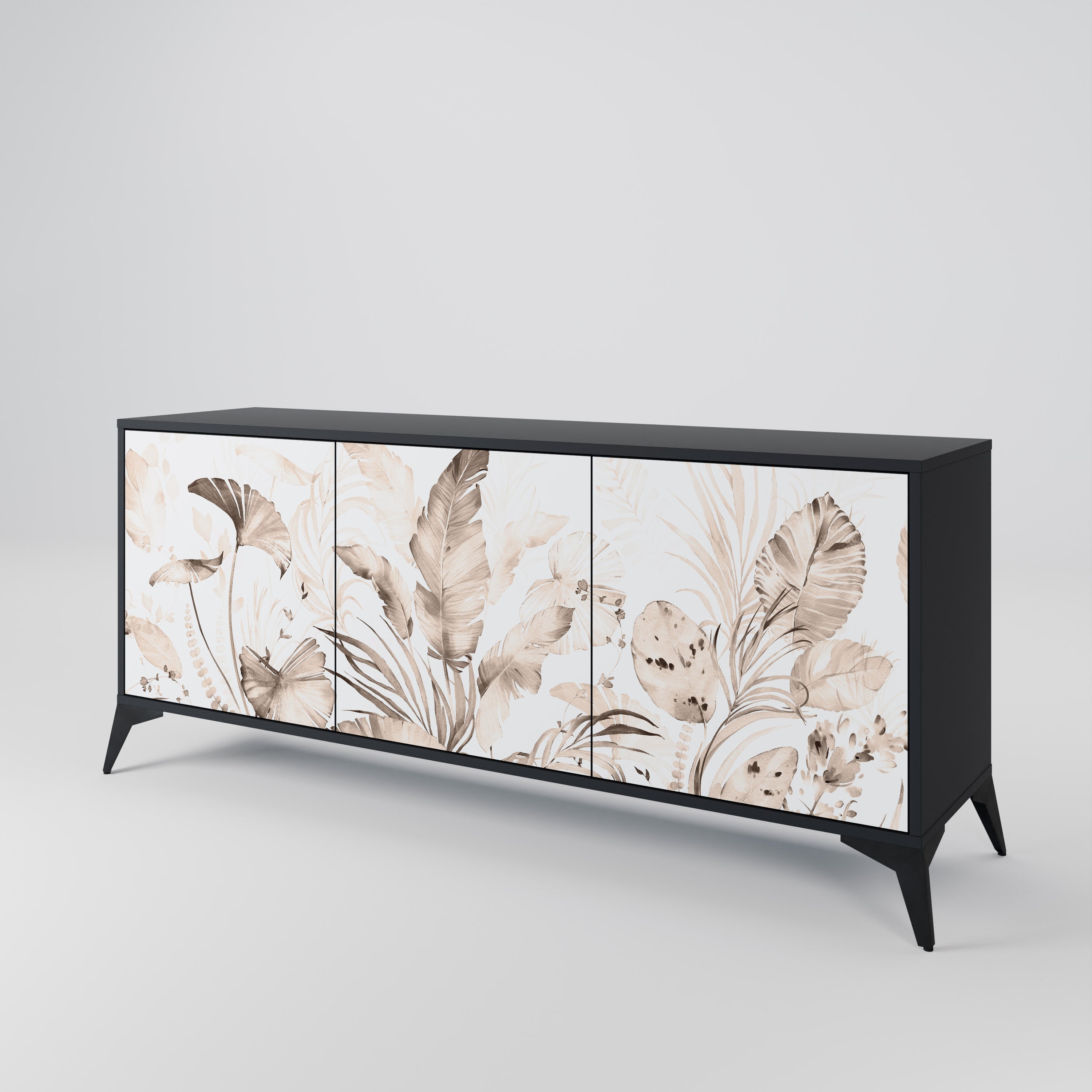 WILD TENDERNESS Sideboard mit 3 Türen in Schwarz