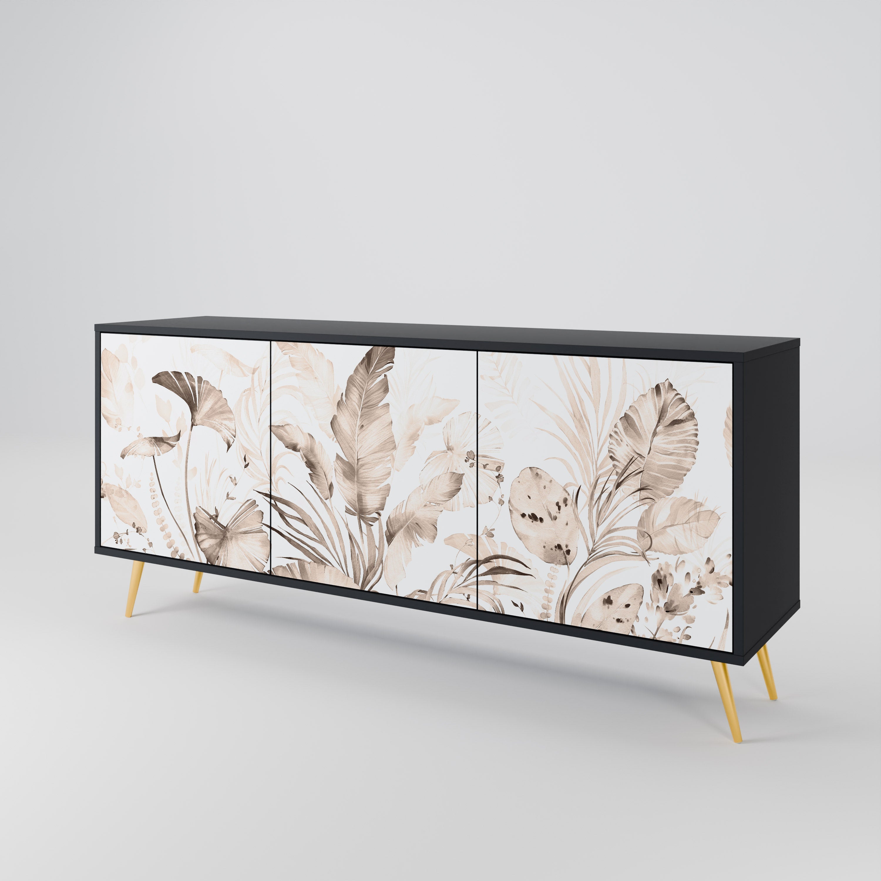 WILD TENDERNESS Sideboard mit 3 Türen in Schwarz