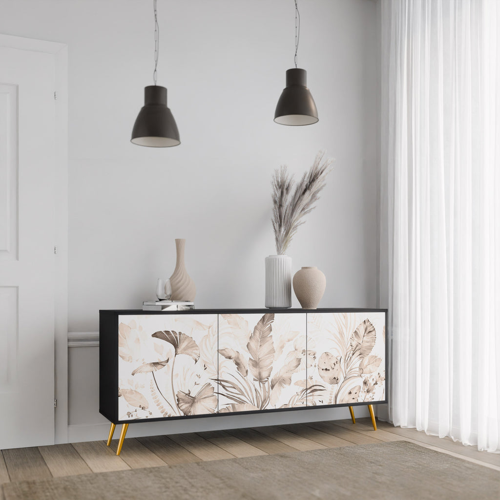 WILD TENDERNESS Sideboard mit 3 Türen in Schwarz