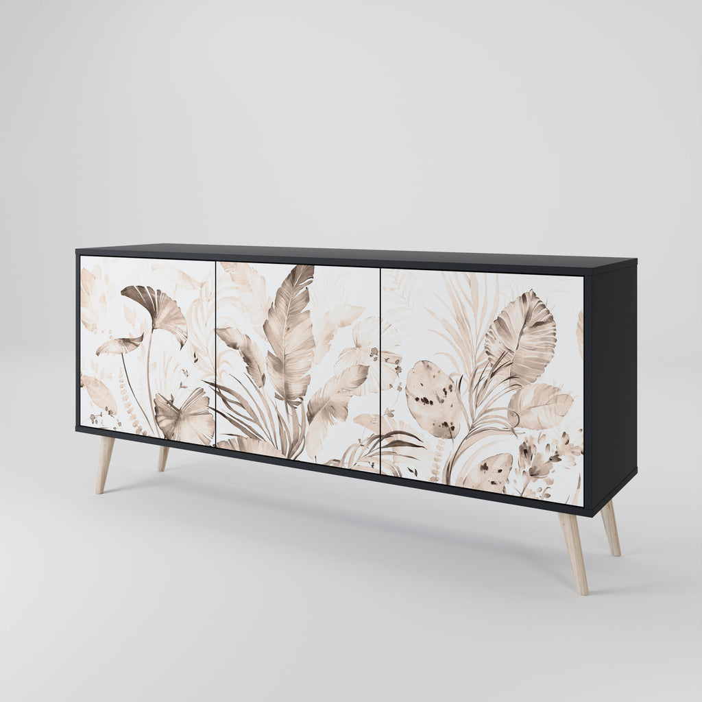 WILD TENDERNESS Sideboard mit 3 Türen in Schwarz