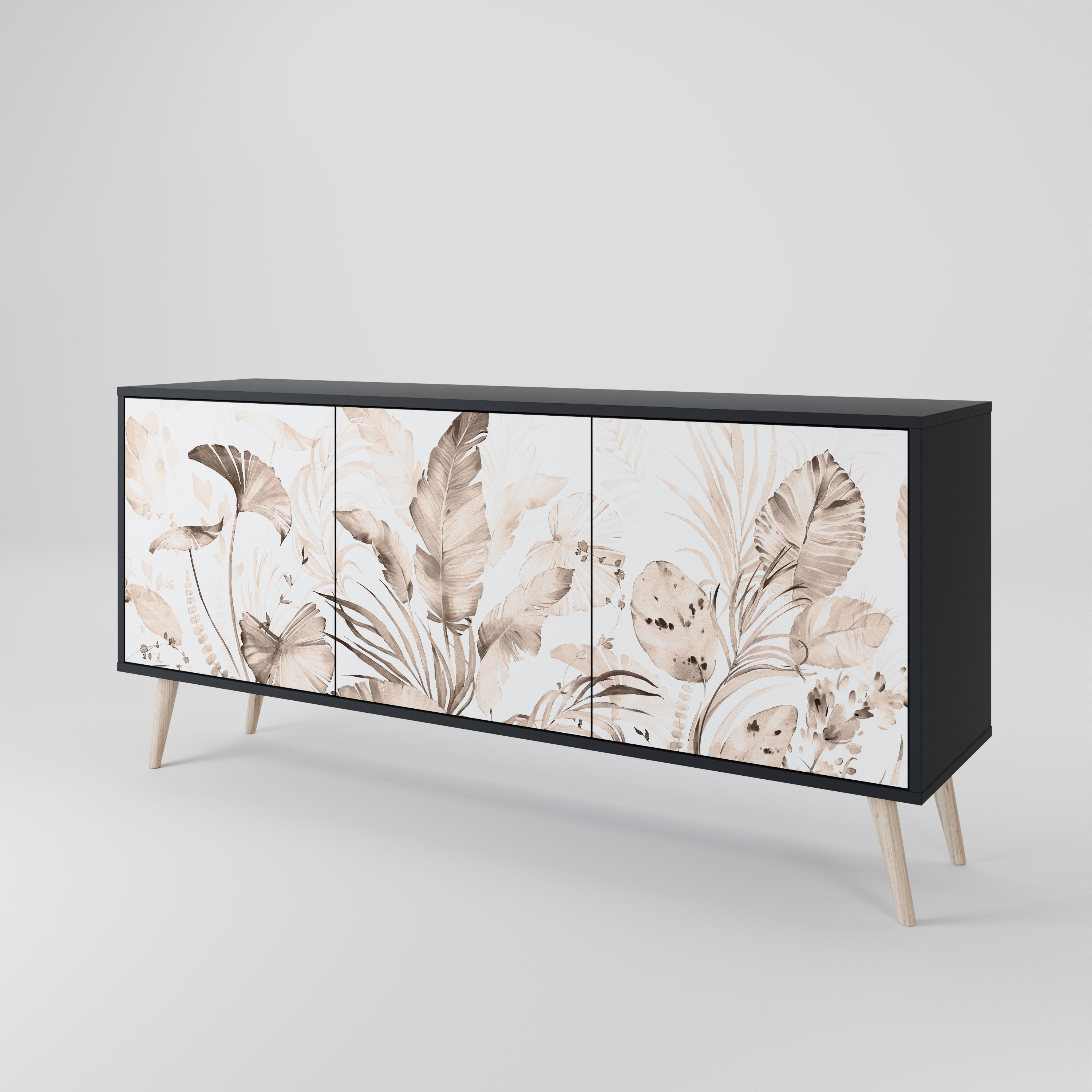 WILD TENDERNESS Sideboard mit 3 Türen in Schwarz