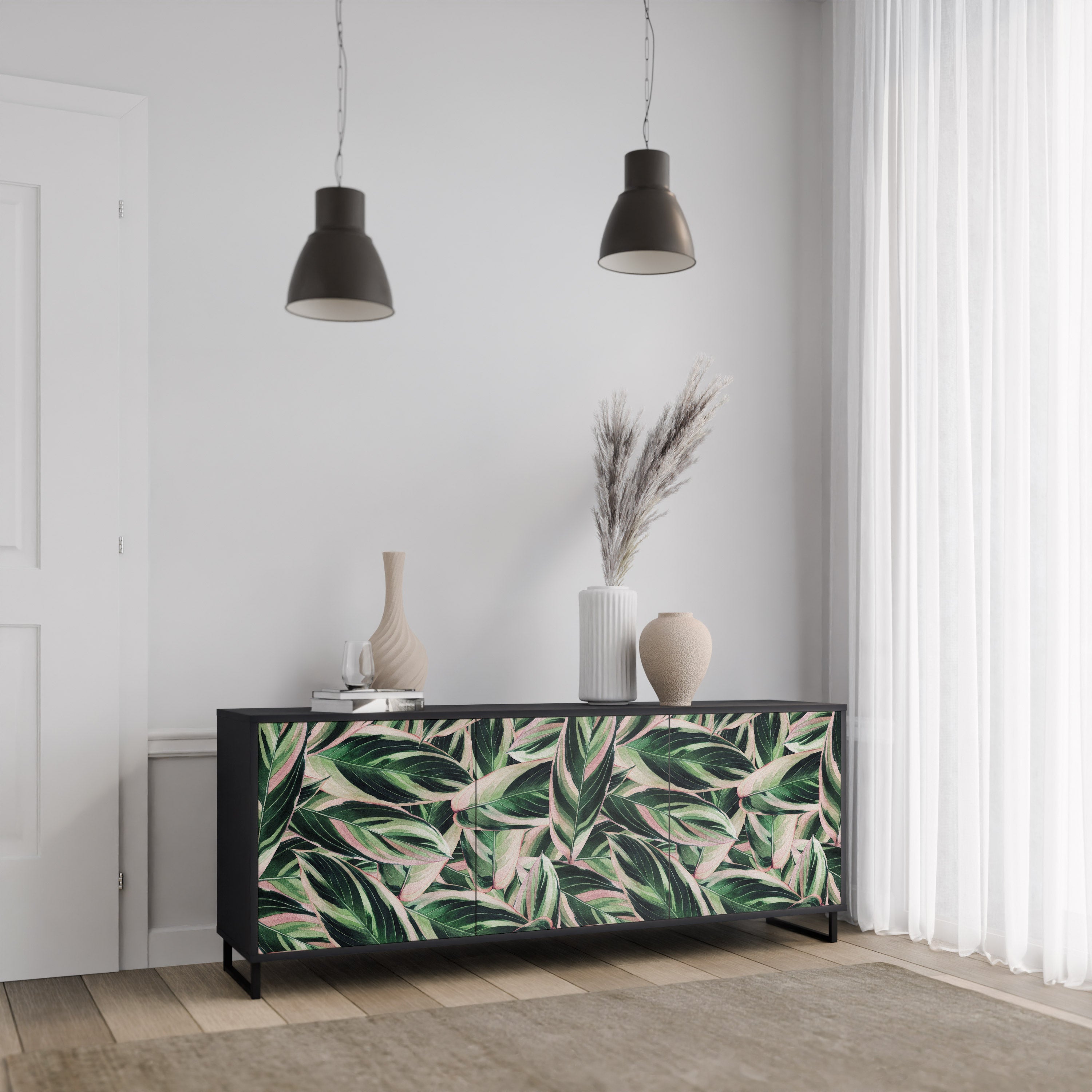 EERIE STROMANTHE 3-Door Sideboard in Black Finish
