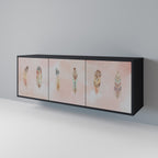 THE DELIQUESCE Sideboard mit 3 Türen in Schwarz