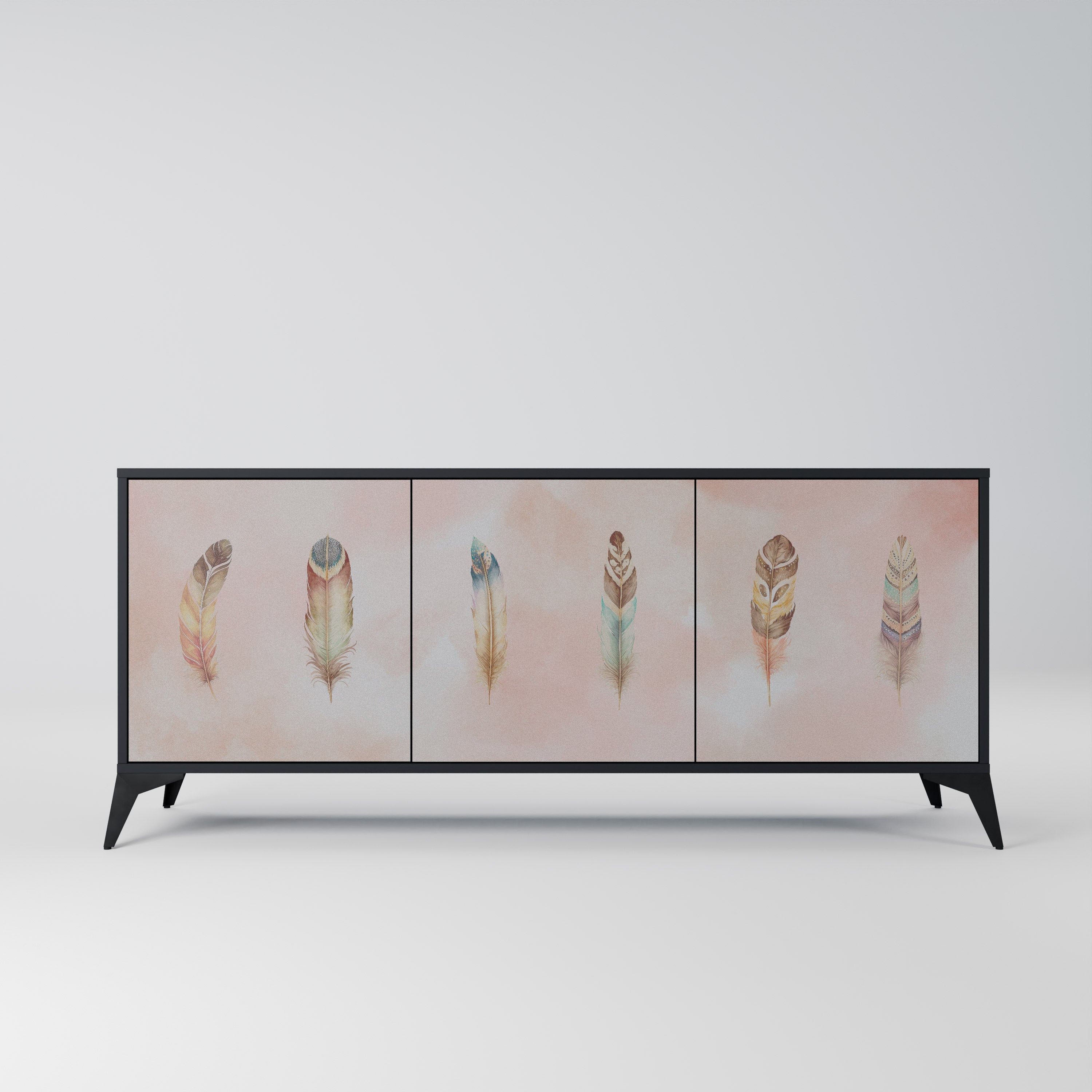 THE DELIQUESCE 3-Door Sideboard in Black Finish