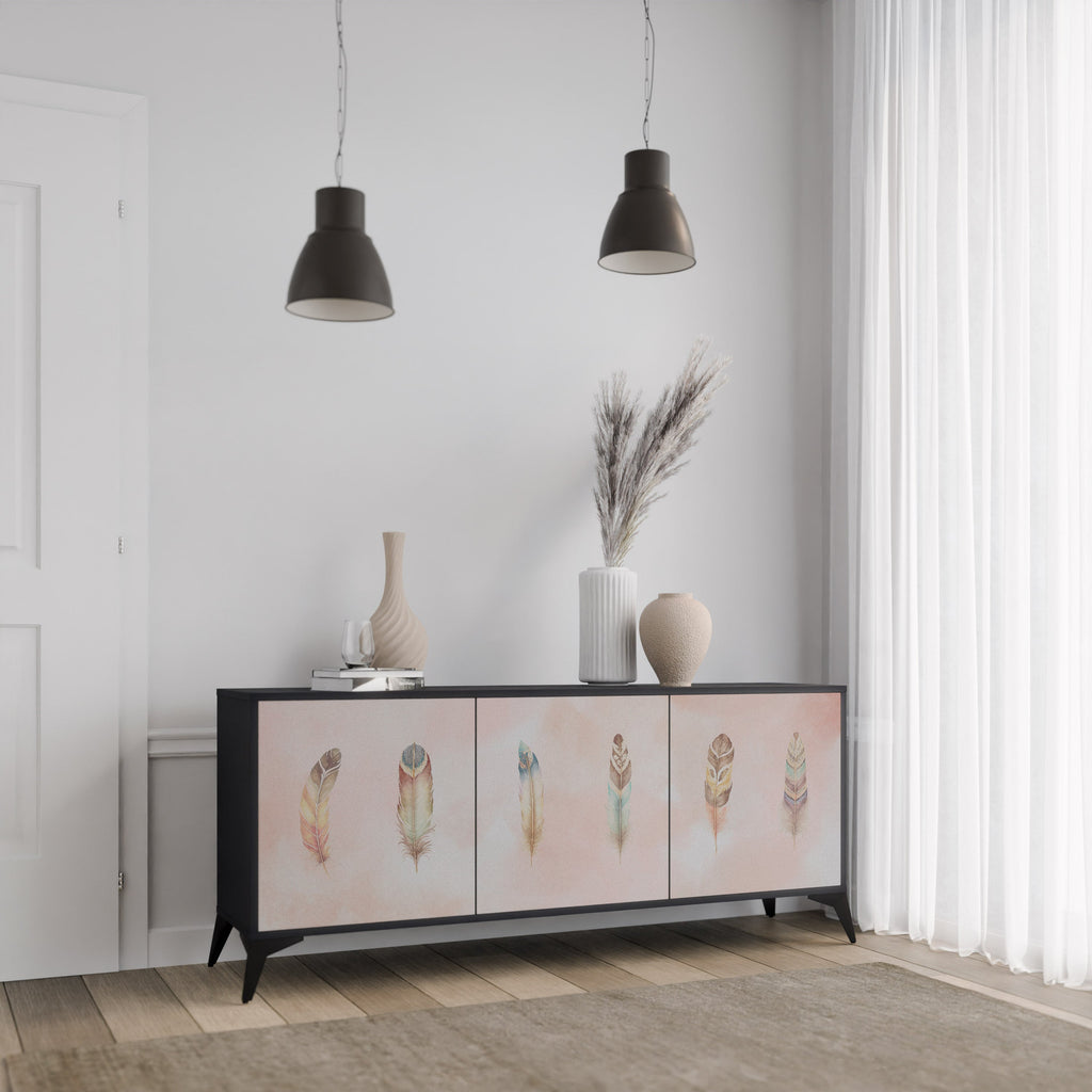 THE DELIQUESCE Sideboard mit 3 Türen in Schwarz