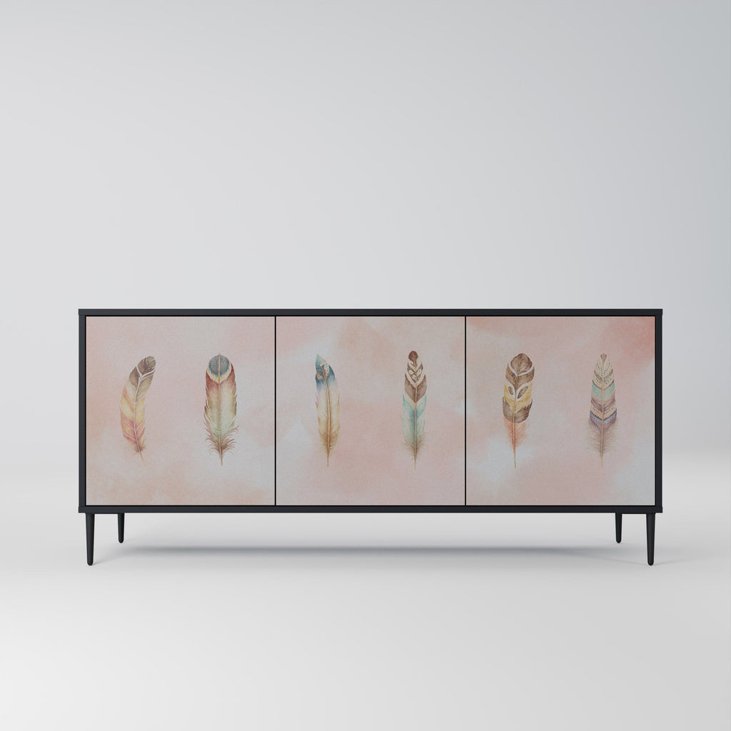 THE DELIQUESCE Sideboard mit 3 Türen in Schwarz