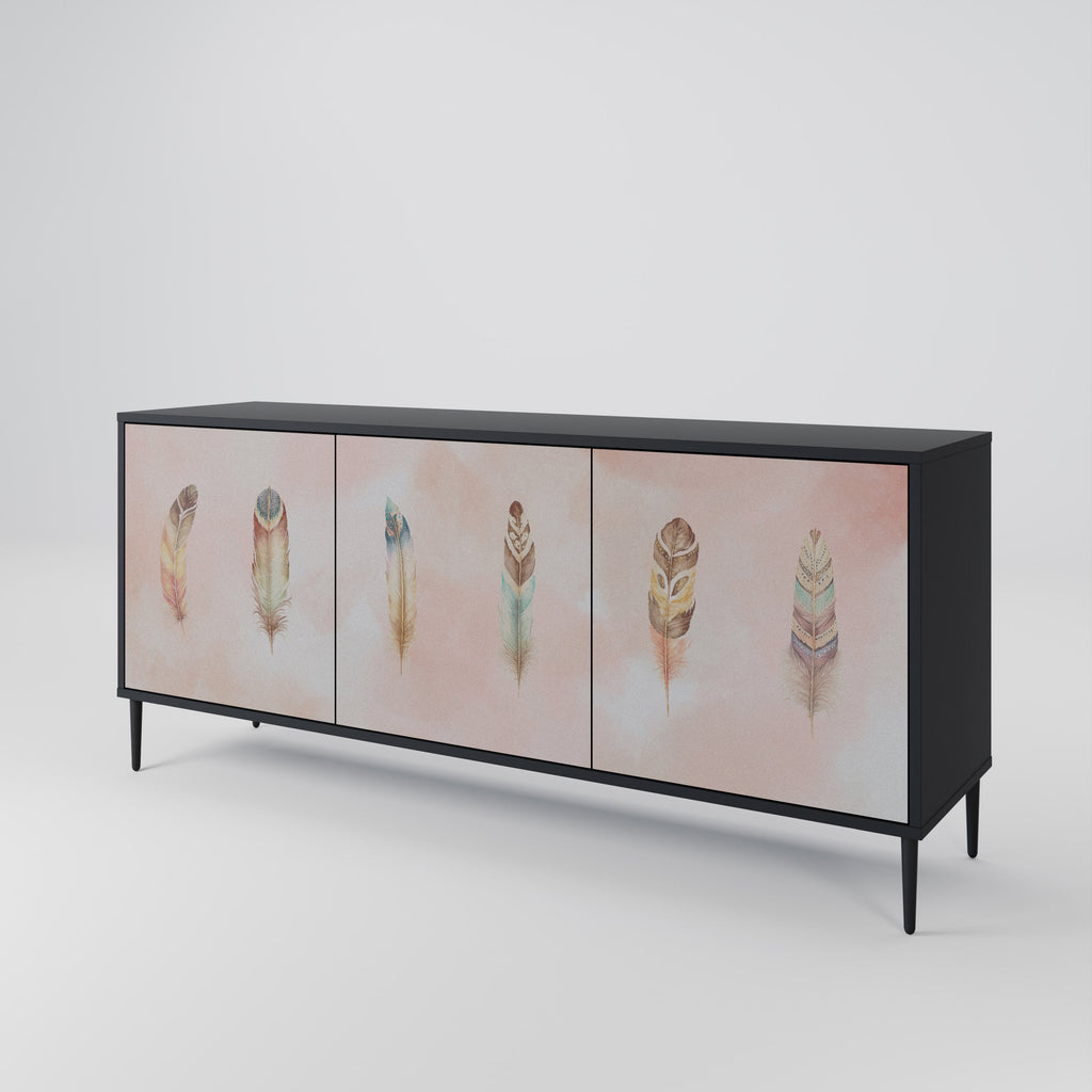 THE DELIQUESCE Sideboard mit 3 Türen in Schwarz