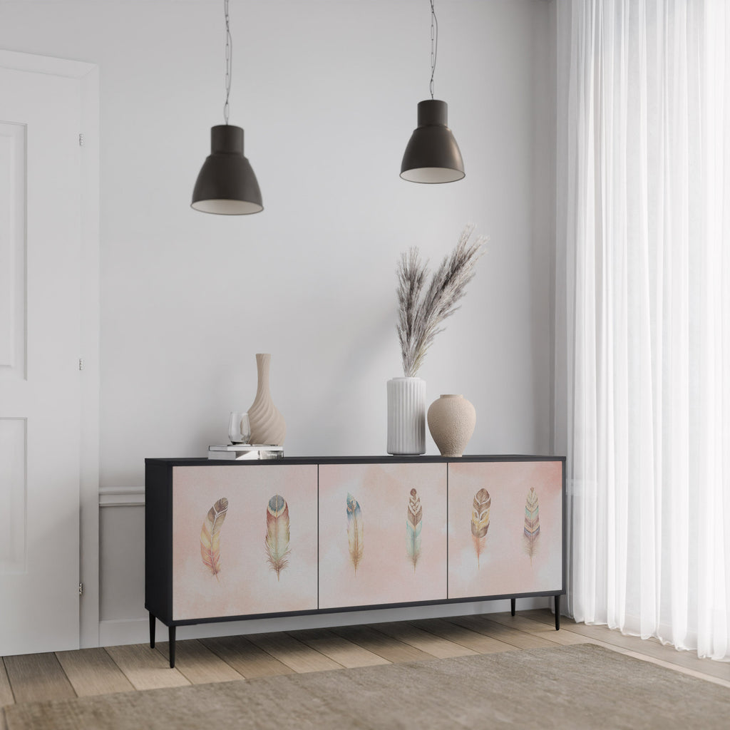 THE DELIQUESCE Sideboard mit 3 Türen in Schwarz
