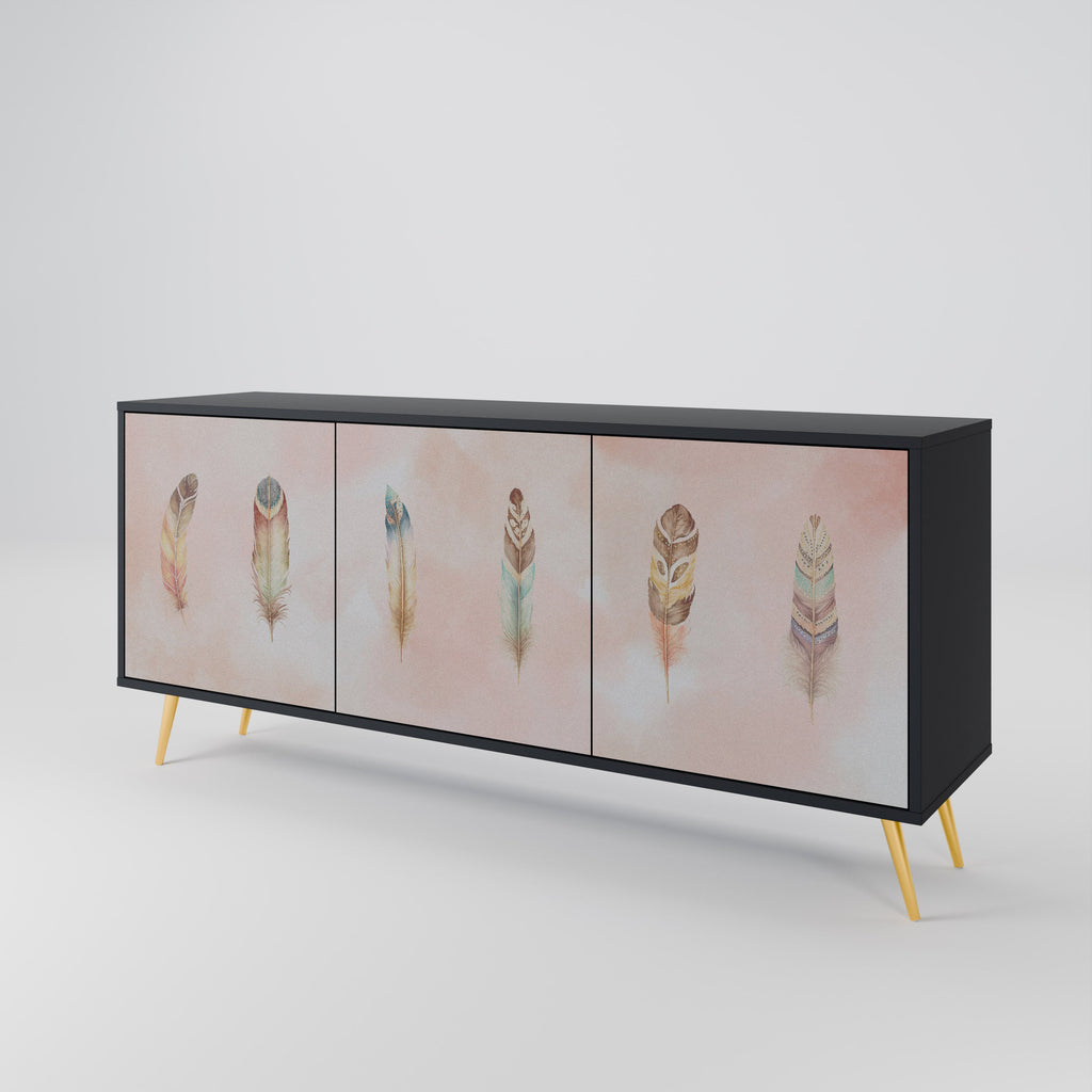 THE DELIQUESCE Sideboard mit 3 Türen in Schwarz
