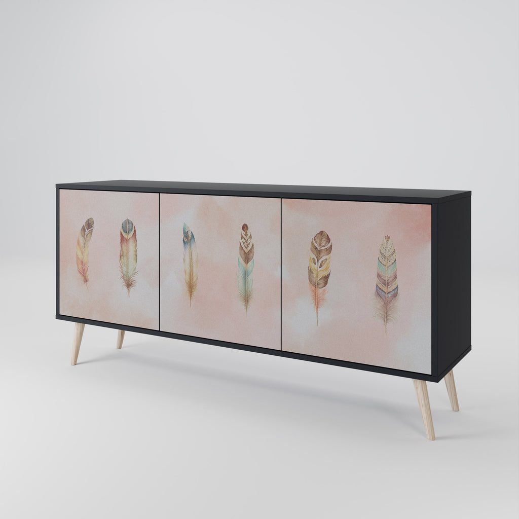 THE DELIQUESCE Sideboard mit 3 Türen in Schwarz