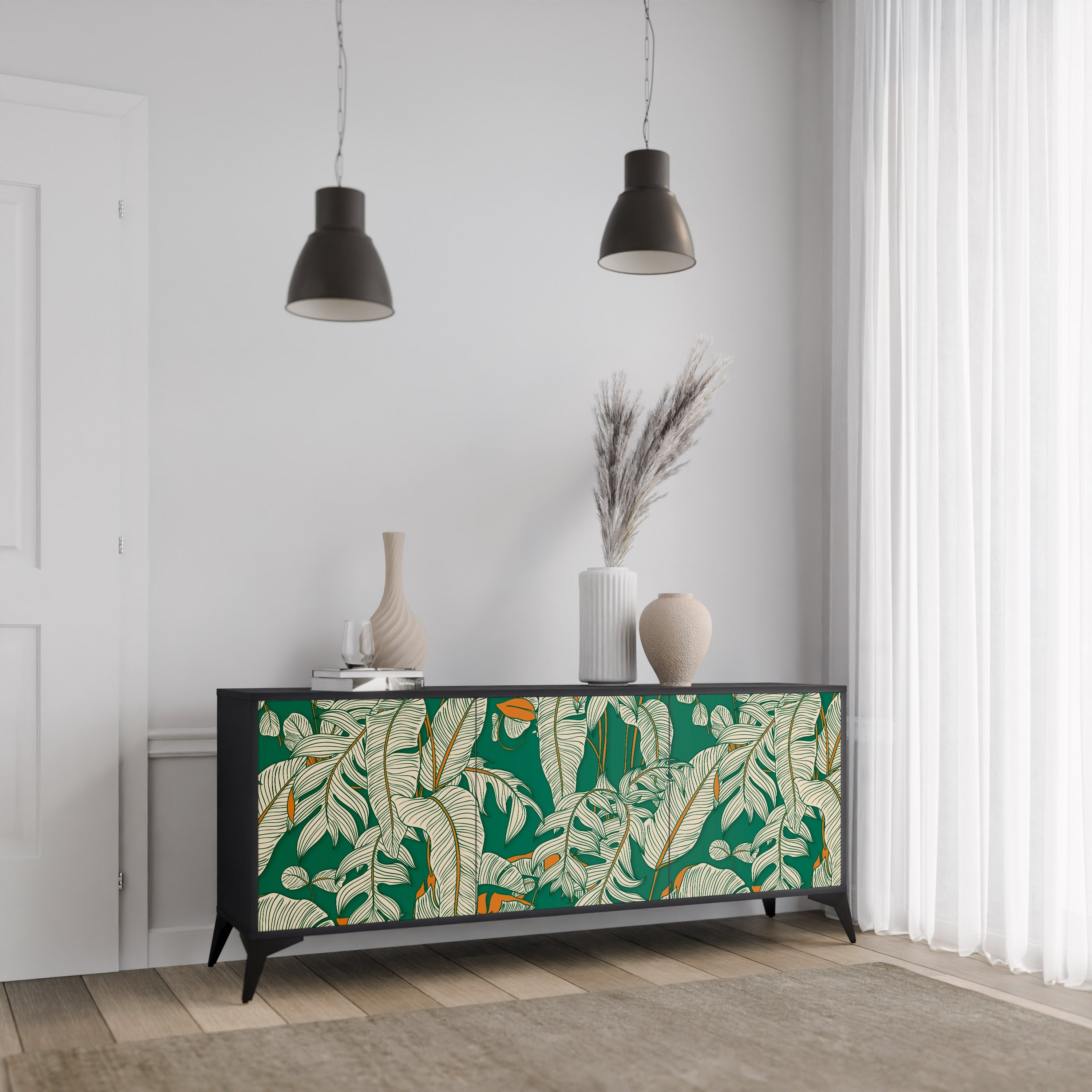VERDANT PLEASURES Sideboard mit 3 Türen in Schwarz