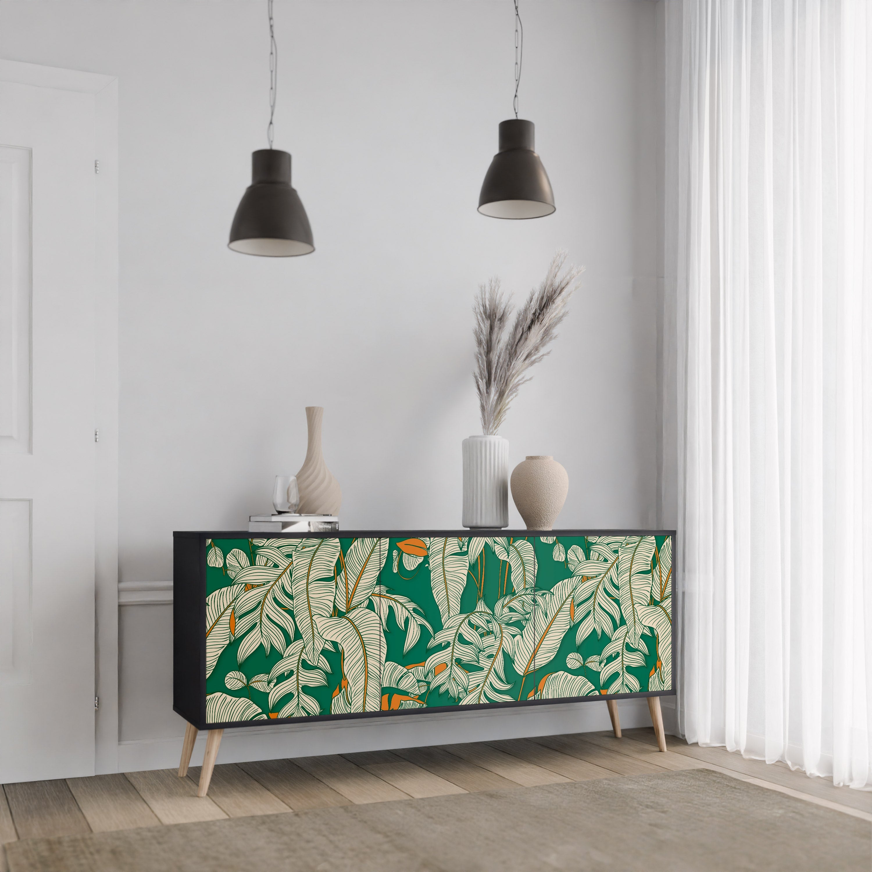 VERDANT PLEASURES Sideboard mit 3 Türen in Schwarz