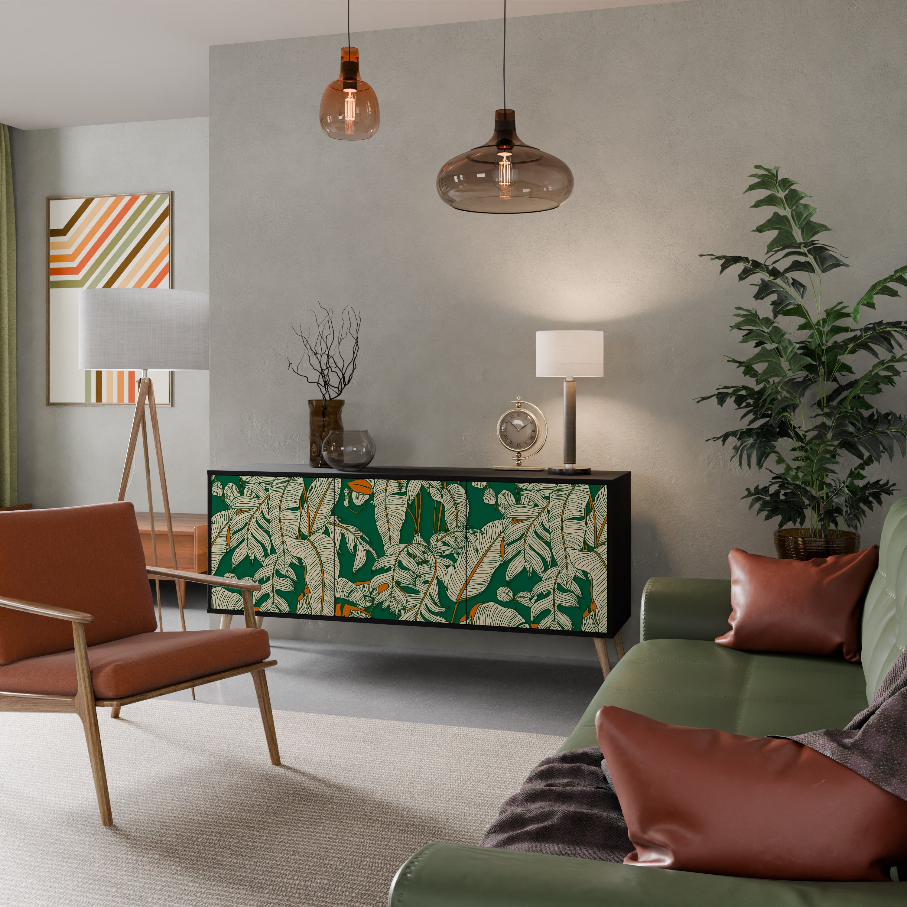 VERDANT PLEASURES Sideboard mit 3 Türen in Schwarz