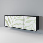 BOTANICAL SPARK 3-Door Sideboard in Black Finish