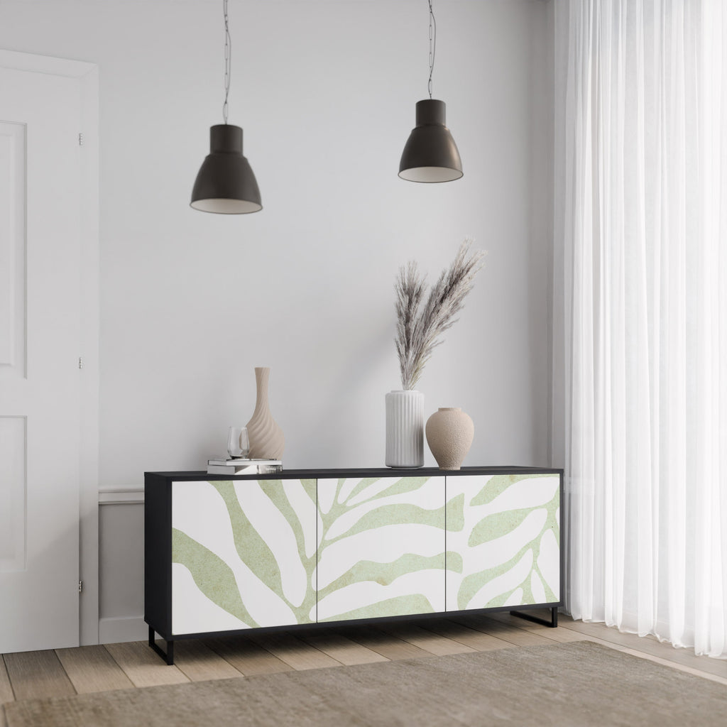 BOTANICAL SPARK 3-Door Sideboard in Black Finish